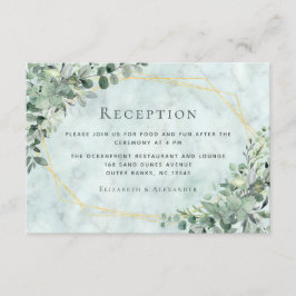 Marble Eucalyptus Greenery Gold Wedding Empfang Begleitkarte