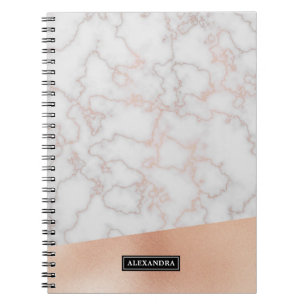 Marble Falsch Rose Gold Personalized Name Notebook Notizblock