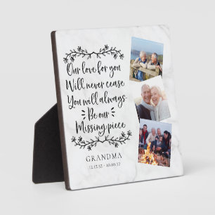 Marble Family Memorial Drei Foto Keepake Fotoplatte