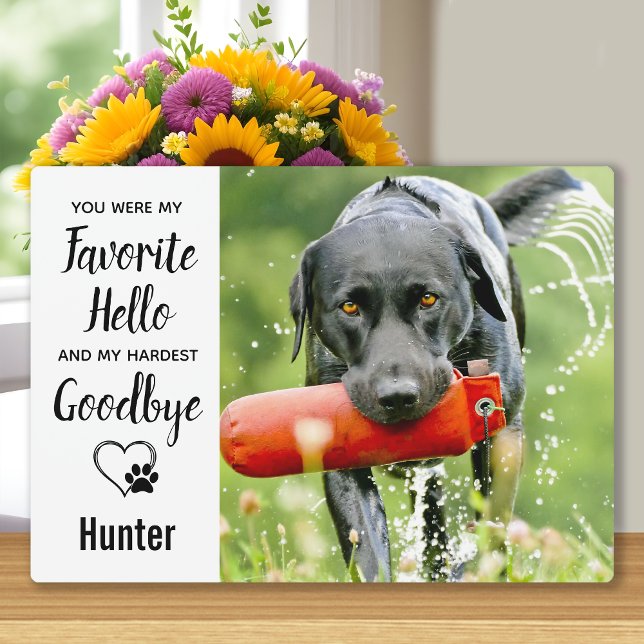 Marble Favorite Hallo Hardest Goodbye Pet Memorial Fotoplatte (Von Creator hochgeladen)