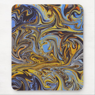 Marble Forms – Blue & Gold Art Mouse Pad Mousepad