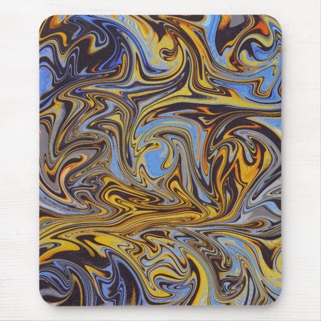 Marble Forms – Blue & Gold Art Mouse Pad Mousepad (Vorne)