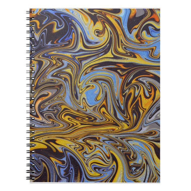 Marble Forms – Blue & Gold Artistic Notebook Notizblock (Vorderseite)