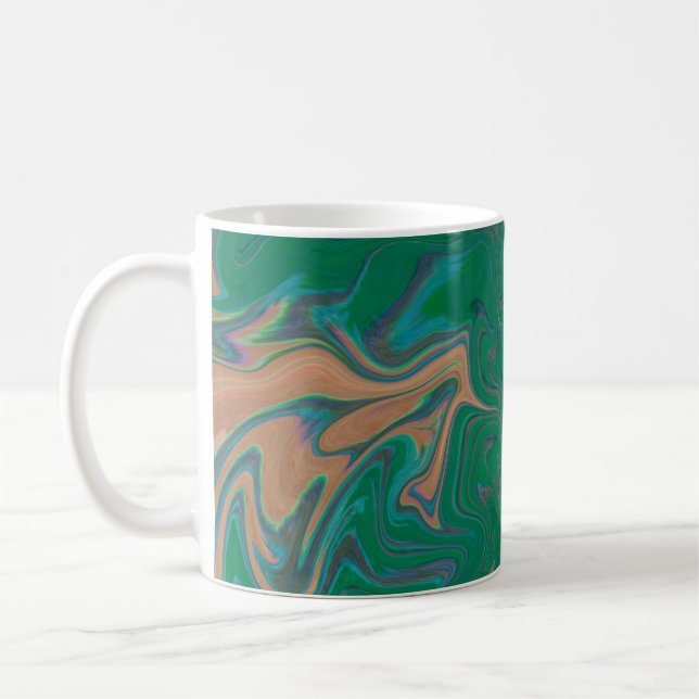 Marble Forms – Green & Gold Natural Flow Kaffeetasse (Links)