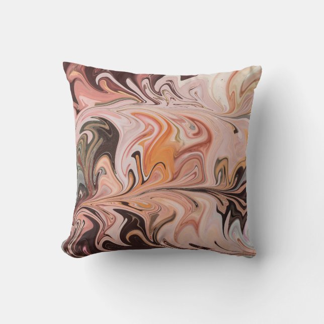 Marble Forms – Pink & Beige Soft Marble Kissen (Vorderseite)