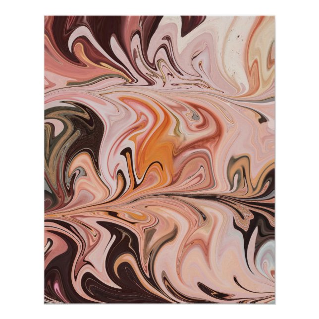 Marble Forms – Pink & Beige Soft Marble Poster (Vorderseite)
