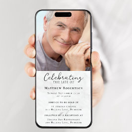 Marble Foto Beerdigung Digitale Einladung