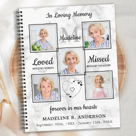 Marble Foto Collage Budget Funeral GuestBook Notizbuch