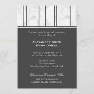 Marble Gay Wedding Einladung