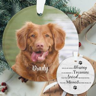 Marble-Gedächtnisquote Hunde Foto-Pet-Memorial Ornament