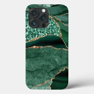 Marble Geode Gold Green Glitzer Agate Case-Mate iPhone Hülle