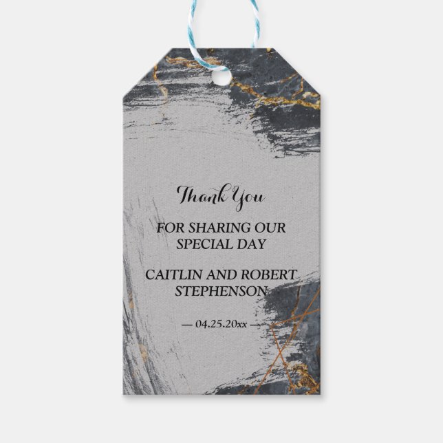 Marble Glitzer Geometric Vielen Dank Geschenkanhänger (Vorderseite)