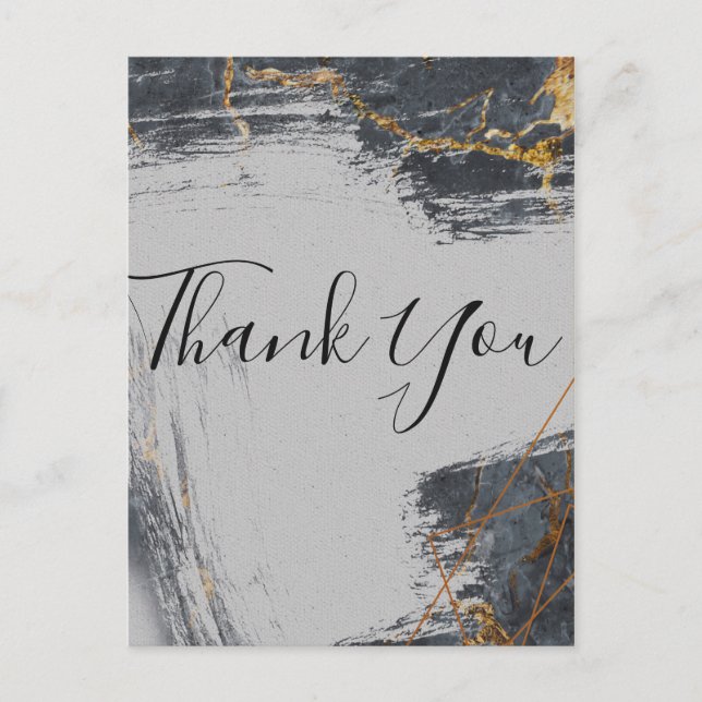 Marble Glitzer Geometric Vielen Dank Postkarte (Vorderseite)