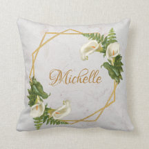 Marble Gold Calla Lilies Floral Geometrischer Name