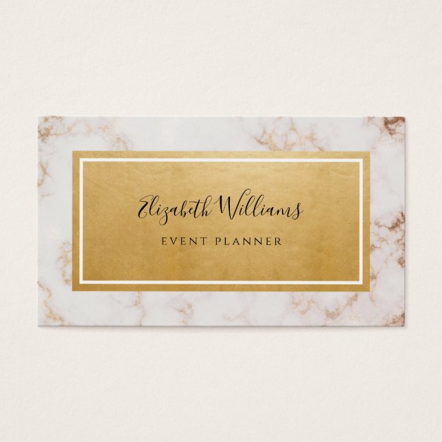Marble Gold Pink Event Planner Business Card (Vorderseite)