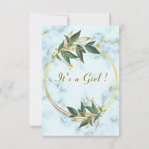 Marble Gold QR Code Baby Girl Dusche Einladung