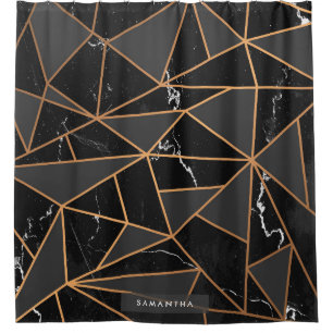 Marble Golden Mosaik Duschvorhang