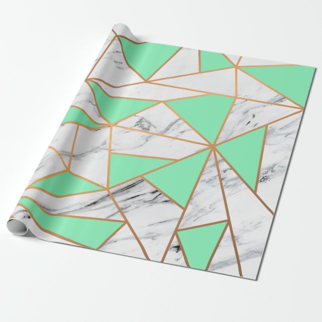 Marble Golden Mosaik Geschenkpapier (Ungerollt)