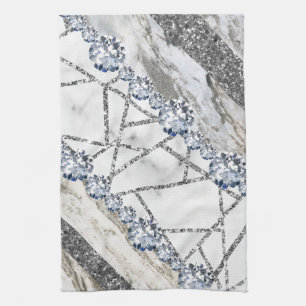 Marble Gray Gold White Geschirrtuch