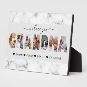 Marble Gray Wir Liebe Sie Oma FotoCollage Fotoplatte