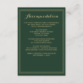 Marble Green and Gold Wedding Details Card Begleitkarte