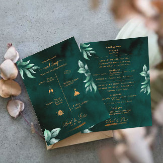 Marble Greenery Classic Hochzeitsprogramm