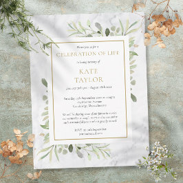 Marble Greenery Feier des Lebens Einladung Postkarte