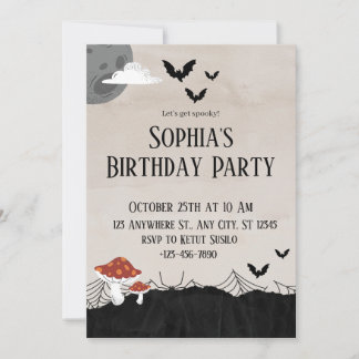 Marble Halloween Geburtstag Einladung