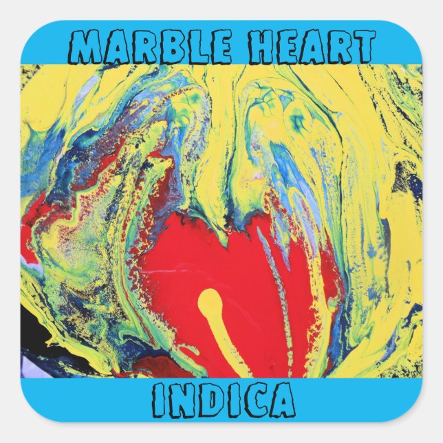 MARBLE HERART INDICA QUADRATISCHER AUFKLEBER (Vorderseite)