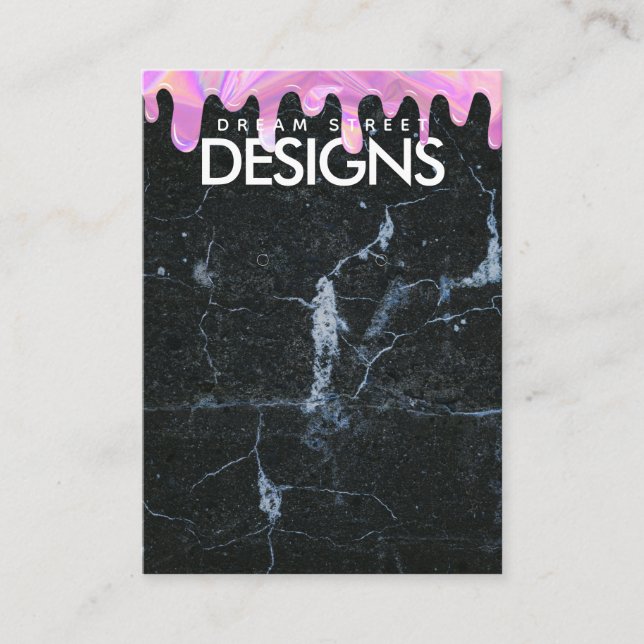 Marble Holo Tropfen Crystal Earring Display Card Visitenkarte (Vorderseite)