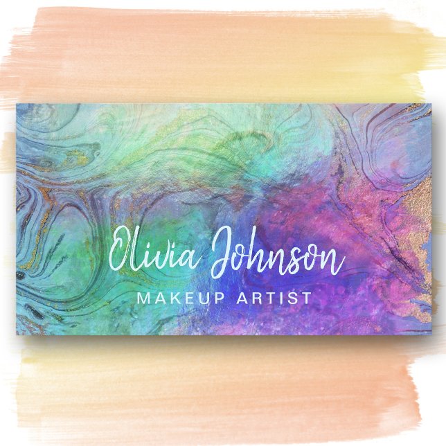 Marble Holographic Opal Stone Business Card Visitenkarte (Von Creator hochgeladen)