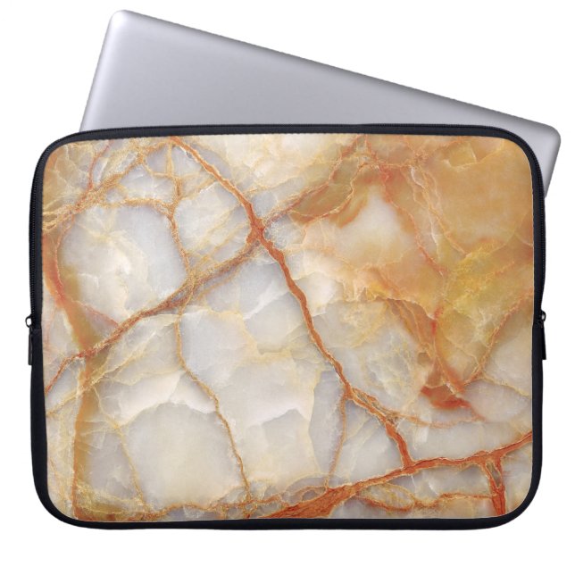 Marble Majestät: Glossy Elegance Laptopschutzhülle (Vorderseite)