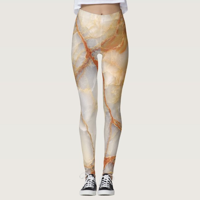 Marble Majestät: Glossy Elegance Leggings (Vorderseite)