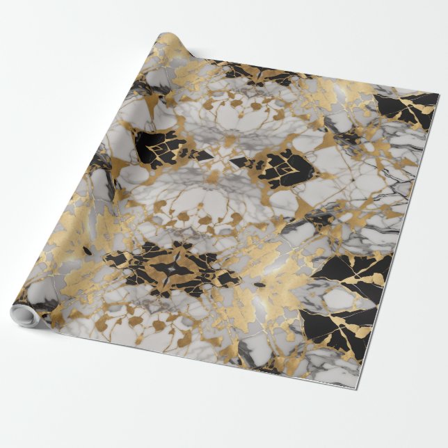 Marble Majesty - Luxuriöses Wrapping Paper Geschenkpapier (Ungerollt)