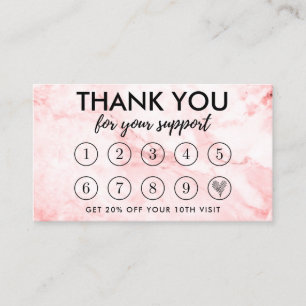 Marble Makeup Hair dank Loyalty Card Visitenkarte