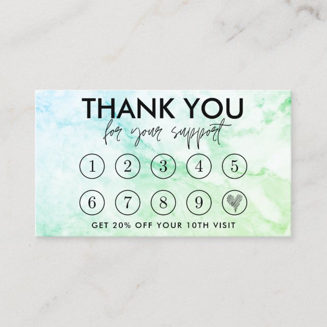 Marble Makeup Hair Logo Loyalty Card Visitenkarte (Vorderseite)