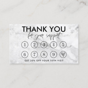 Marble Makeup Hair Logo Loyalty Card Visitenkarte