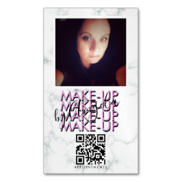 Marble Makeup Salon QR Code Foto Magnetische Visitenkarte