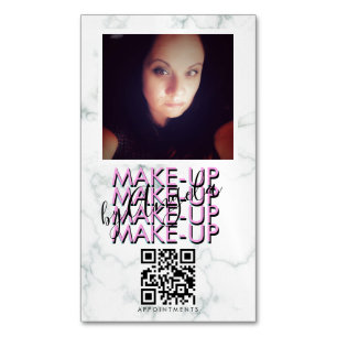 Marble Makeup Salon QR Code Foto Magnetische Visitenkarte