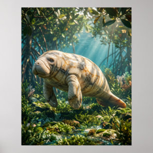 Marble Manatee Lagune Serenity Druck Poster