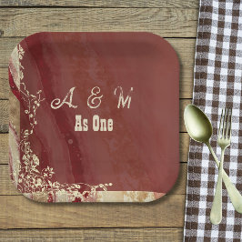 Marble Maroon Pappteller