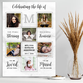 Marble Memorial Einzigartig 6 Foto Collage Beerdig Poster