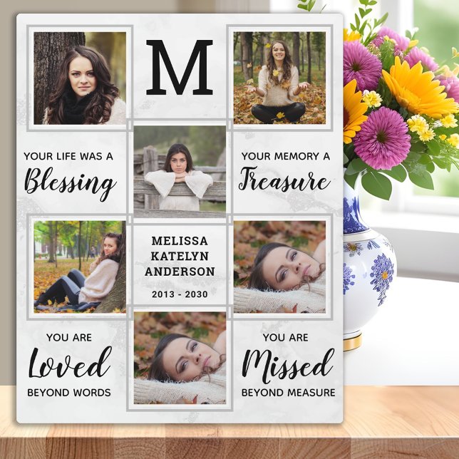 Marble Memorial Keepake Einzigartiges Foto Collage Fotoplatte (Von Creator hochgeladen)