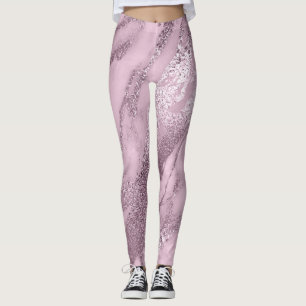 Marble Minimal Abstrakt Metallic Lilac Lavanda But Leggings