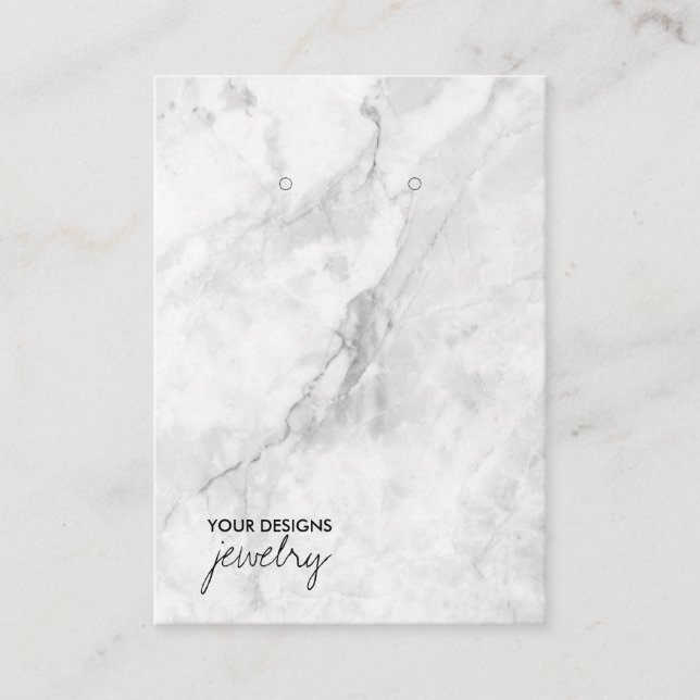 Marble Minimal Earring Display Card Visitenkarte (Vorderseite)