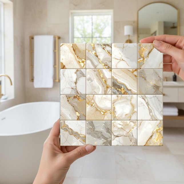 Marble Mix 4x4 Quadrate Elfenbein ID1186a Fliese (Von Creator hochgeladen)