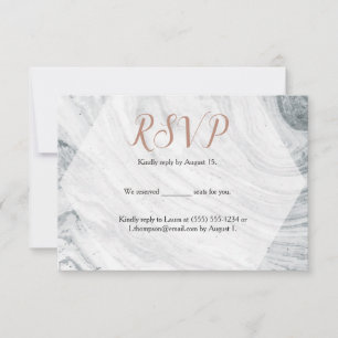 Marble Modern UAWG no mailing custom RSVP Karte