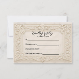 Marble Mystique Wedding RSVP Card Karte