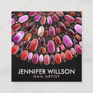 Marble Nail Art Mandala - Ernennung  Quadratische Visitenkarte