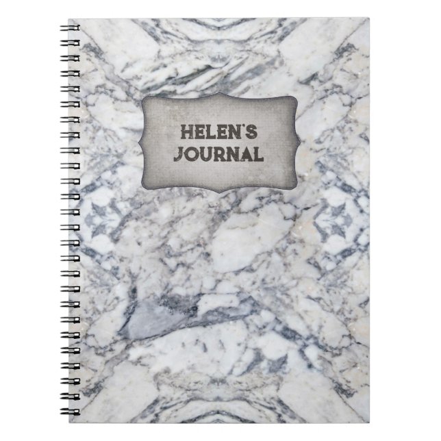"Marble" Notebook mit Ihrem Namen Notizblock (Vorderseite)